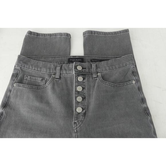 Banana Republic Womens Button Fly Jeans 30 Long Slim Straight Gray High Rise - Picture 1 of 10